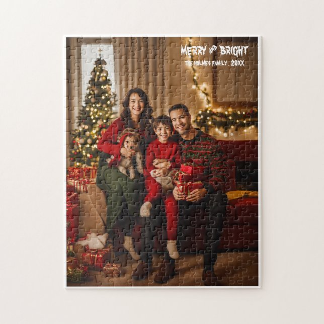 Stylish family photo Christmas Jigsaw Puzzle (Vertical)