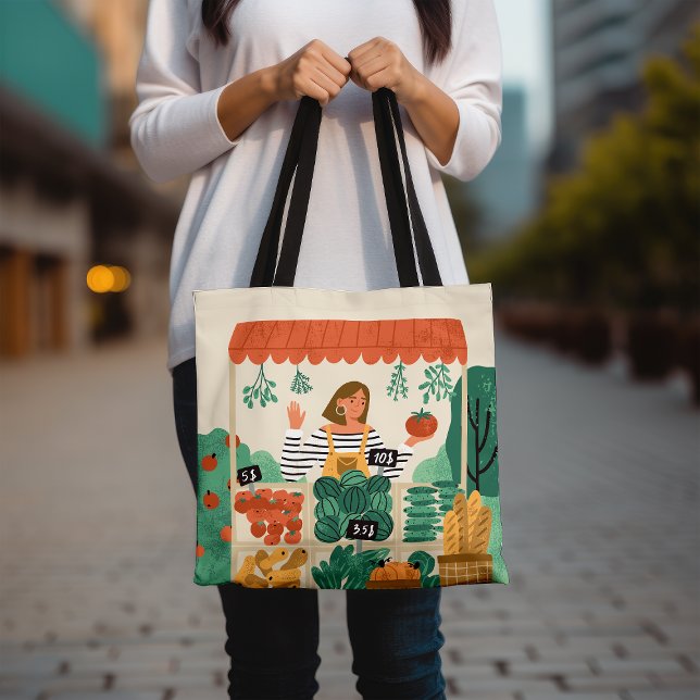 Stylish Farmers Market Eco Friendly Grocery Tote Bag (Creator Uploaded)