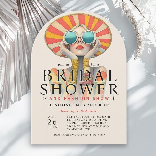 Stylish Fashion Show Bridal Shower Invitation (Available in both printed and instant download digital formats.)
