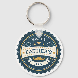 Stylish Father’s Day Watch – Retro Badge Design wi Key Ring