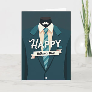 Stylish Fathers Day Suit Card