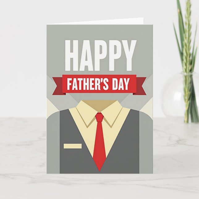 Stylish Fathers Day Vector Card (Front)