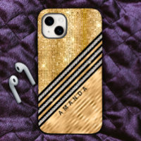 Stylish faux Crystal and Gold glitter Personalised