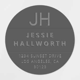 Stylish Faux Embossed Modern Monogram Waterproof