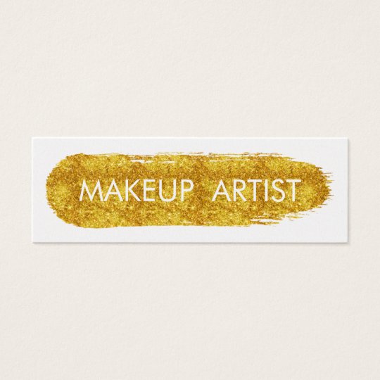 Stylish Faux Gold Glitter Makeup Artist Mini Business Card