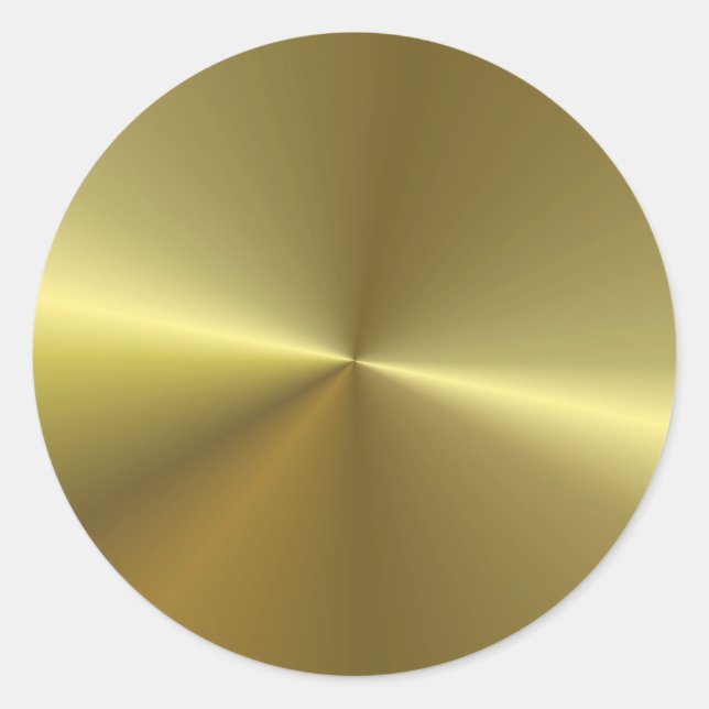 Stylish Faux Gold Metallic Look Blank Template Classic Round Sticker (Front)