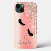 Stylish Faux Lashes Glitter  Rose Gold Drips