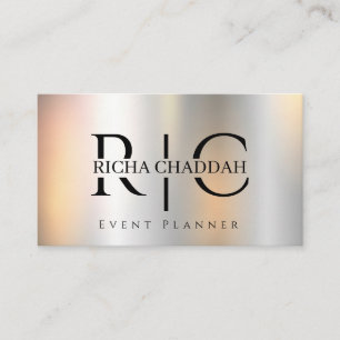 Stylish Faux Silver Metallic Elegant Unique  Business Card