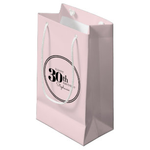 Stylish Feminine 30th Birthday Party with Name Small Gift Bag
