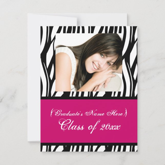 Stylish Feminine Graduation Invite (Front)