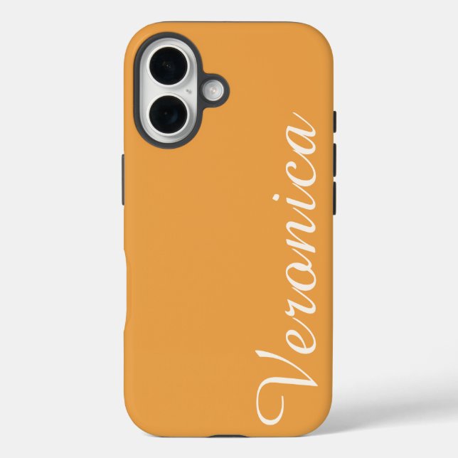 Stylish Feminine Orange Personalised Name  Case-Mate iPhone Case (Back)