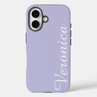 Stylish Feminine Purple Personalised Name iPhone 16 Case