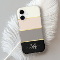 Stylish Feminine Stripes Pattern with Monogram
