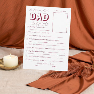 Stylish Fill in the Blank Father's Day From Kids Invitation