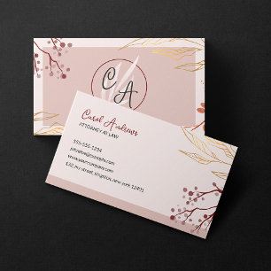 Stylish Floral Attorney Lawyer Attorney at law Business Card