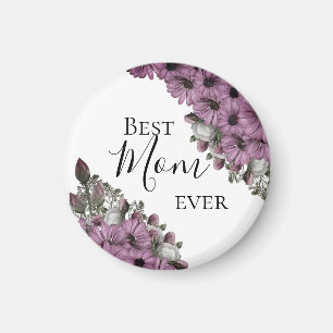 Stylish Floral Best Mom Ever Magnet