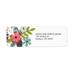 Stylish Floral Bouquet Return Address