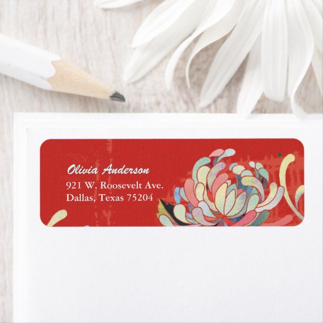 Stylish Floral Cute Red Address (Insitu)