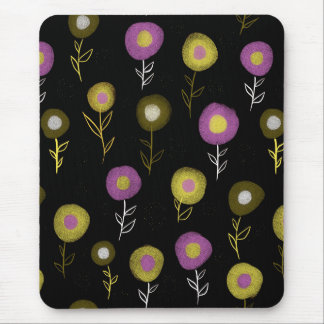 Stylish Floral Dark Botanical Pattern Mouse Mat