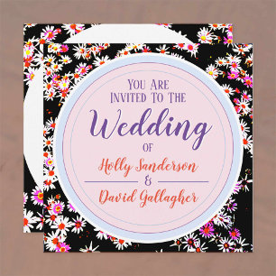 Stylish Floral Design Wedding Day Invitation