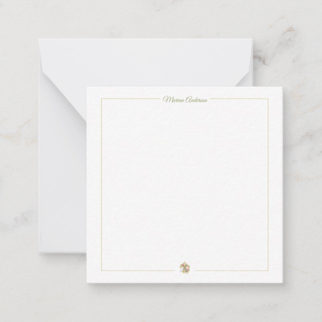 Stylish floral Fleur de Lys  Personalised Name Card (Front)