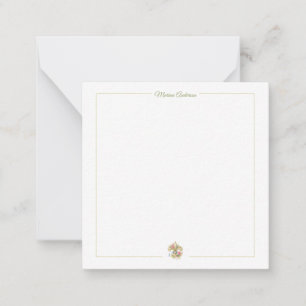 Stylish floral Fleur de Lys Personalised Name Card