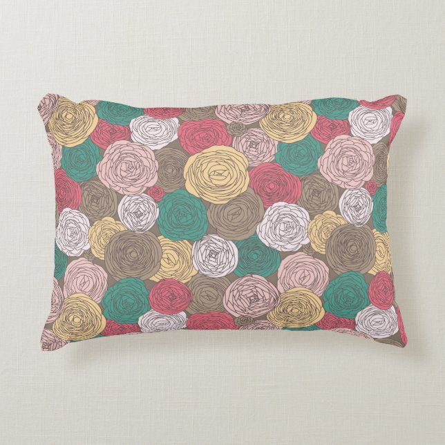 Stylish floral pattern. Bright floral Decorative Cushion (Front)