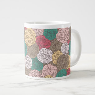 Stylish floral pattern. Bright floral Large Coffee Mug