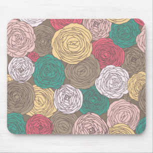 Stylish floral pattern. Bright floral Mouse Mat