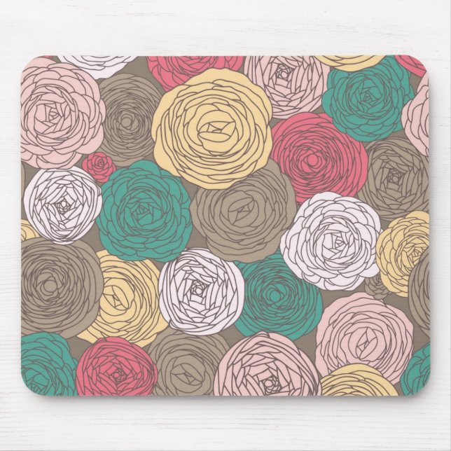 Stylish floral pattern. Bright floral Mouse Mat (Front)