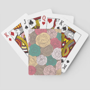 Stylish floral pattern. Bright floral Playing Cards