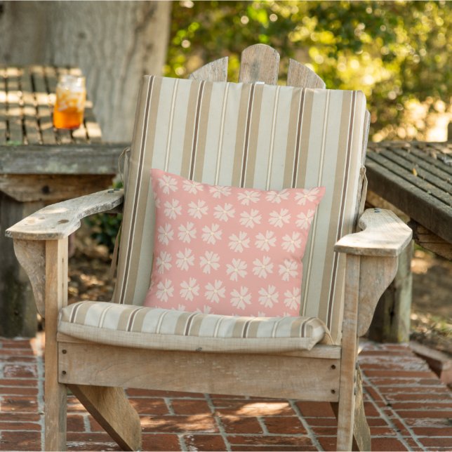 Stylish floral pattern pink flowers on rose pink cushion (Chair)
