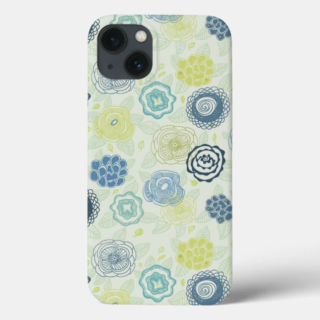 Stylish floral pattern with cute flowers Case-Mate iPhone case (Back)