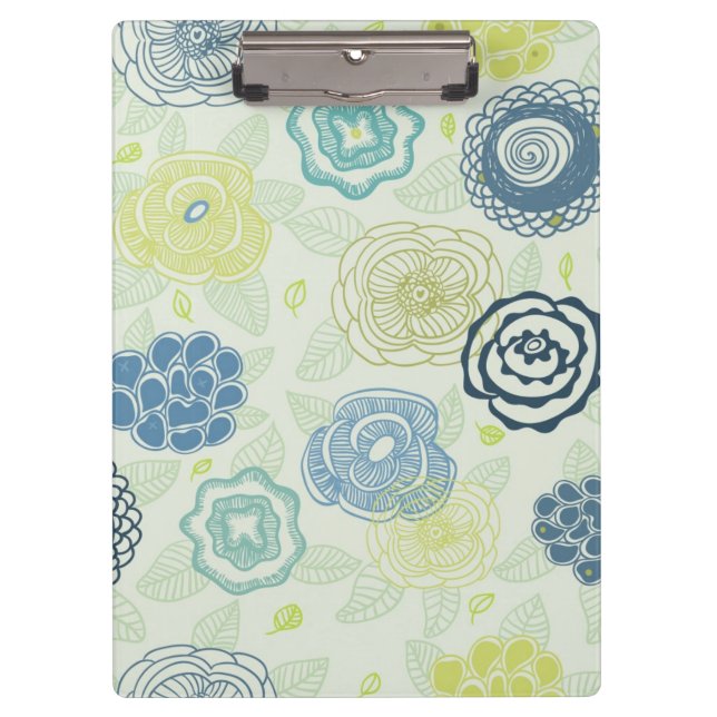 Stylish floral pattern with cute flowers clipboard (Front)