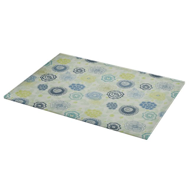 Stylish floral pattern with cute flowers cutting board (Corner)