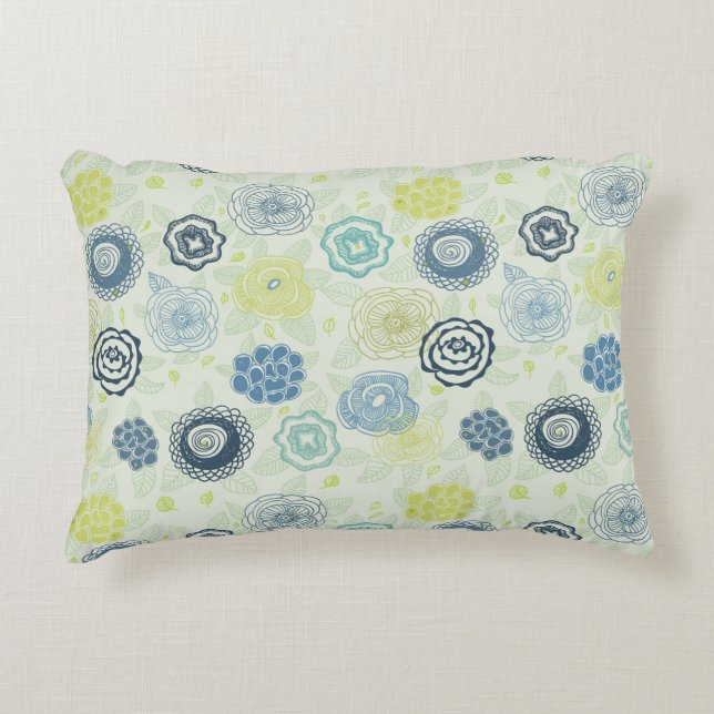 Stylish floral pattern with cute flowers decorative cushion (Front)