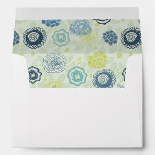 Stylish floral pattern with cute flowers envelope