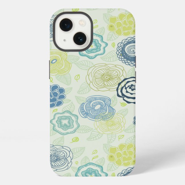 Stylish floral pattern with cute flowers iPhone case (Back)
