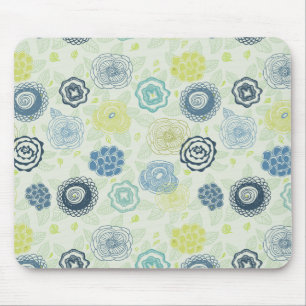 Stylish floral pattern with cute flowers mouse mat