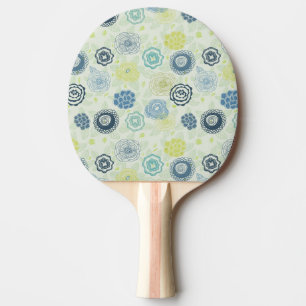 Stylish floral pattern with cute flowers ping pong paddle