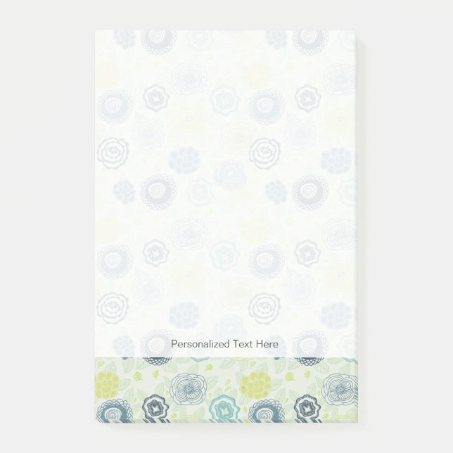 Stylish floral pattern with cute flowers post-it notes (Front)