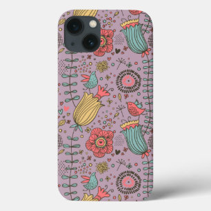 Stylish floral pattern with flowers iPhone 13 case