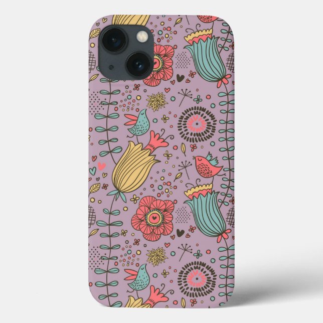 Stylish floral pattern with flowers Case-Mate iPhone case (Back)