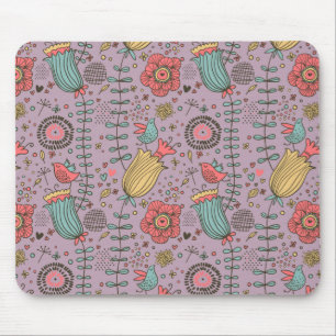 Stylish floral pattern with flowers mouse mat