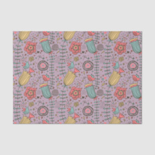 Stylish floral pattern with flowers tissue paper