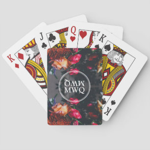 Stylish Floral Personalised Monogram Playing Cards