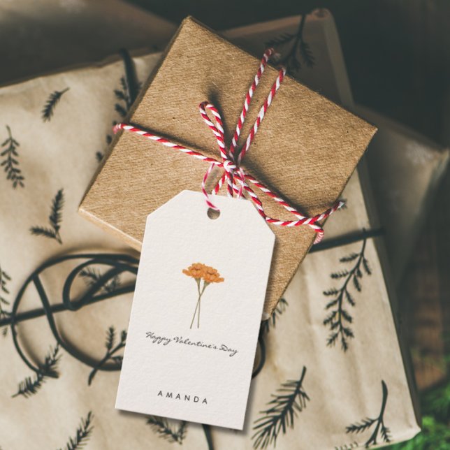 Stylish Floral Simple Valentine's Gift Tag (Creator Uploaded)