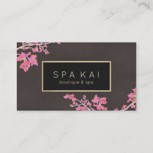Stylish Floral Spa Massage Therapist Boutique Spa Business Card