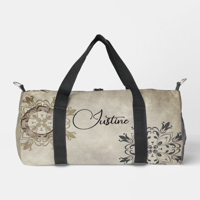 Stylish Flourish Personalised Duffle Bag (Front)
