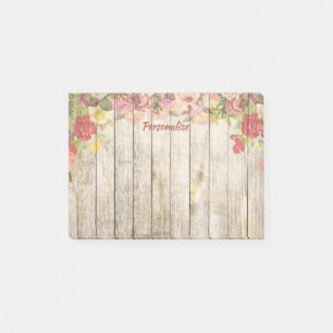 Stylish Flower Garden Wood Fence Personalise Post-it Notes